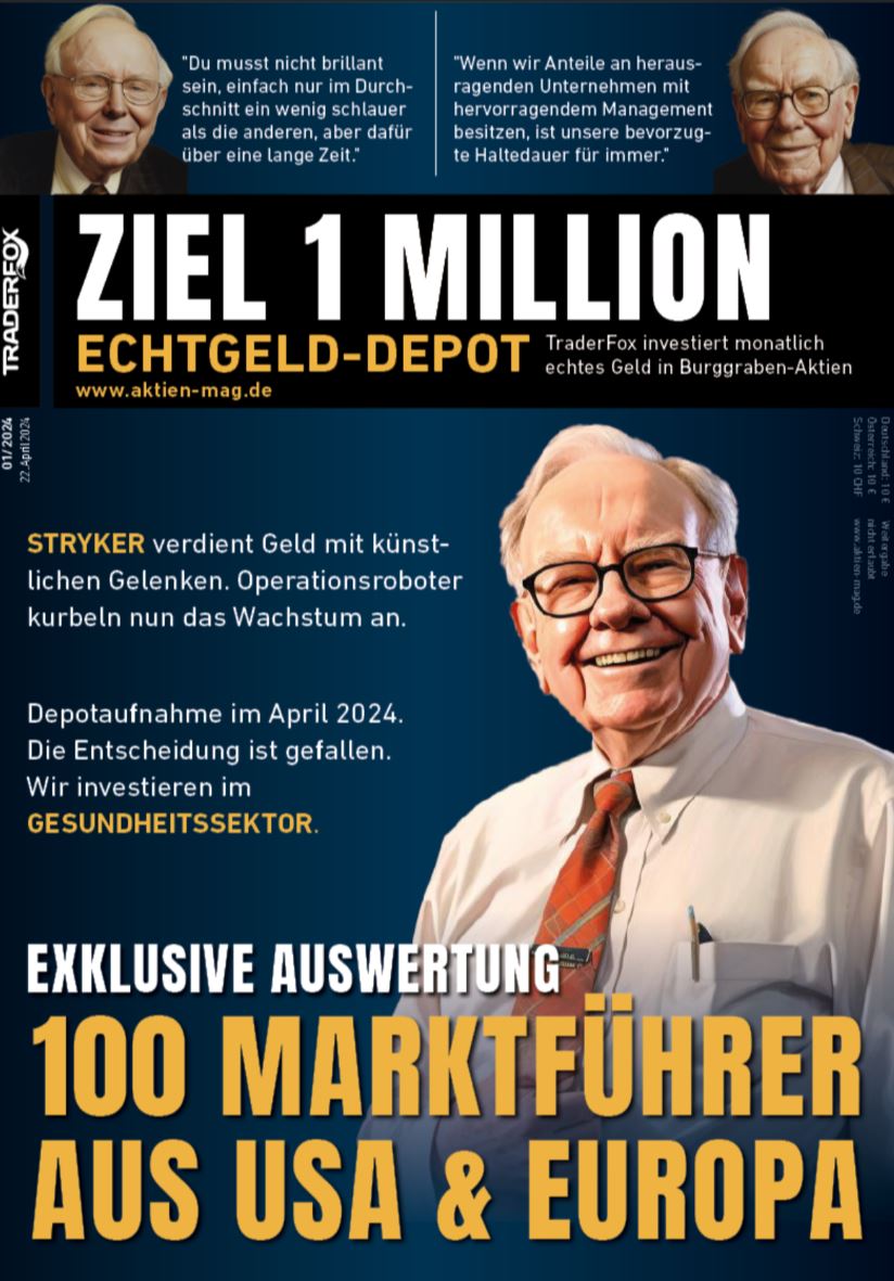 Depotziel 1 Million €: TraderFox investiert monatlich 5.000 € in diese Burggraben-Aktien!