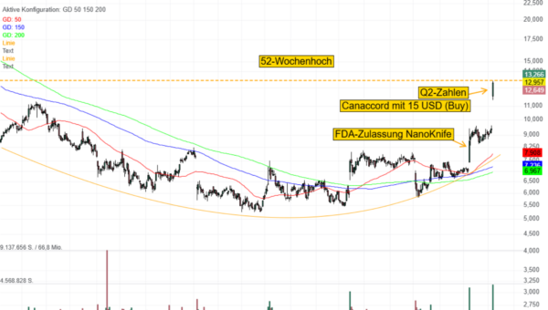 AngioDynamics startet nach Quartalszahlen und FDA-Zulassung für NanoKnife durch - Canaccord stuft auf 15 USD (Buy)!