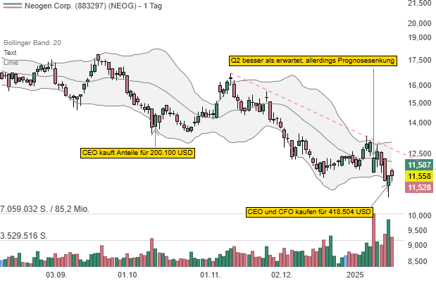 Neogen Corporation (NEOG): CEO und CFO kaufen nach der Prognosesenkung Aktien für 418.504 USD